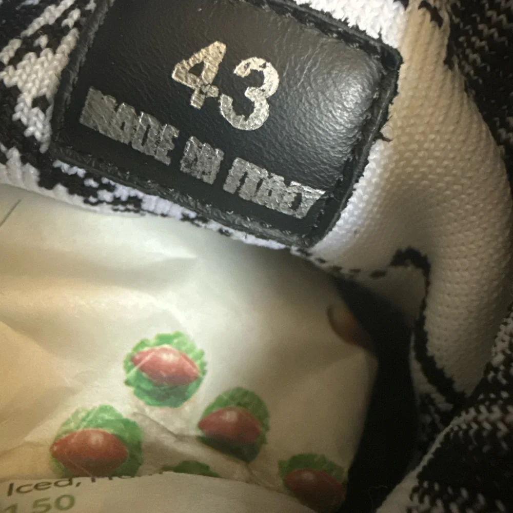 Versace Men’s Black and White Patterned Knit Sock Sneakers - Picture 7 of 12